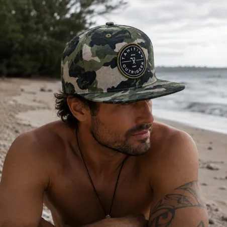 Casquette camouflage Tahitian Outrigger | Snapback style tropical
