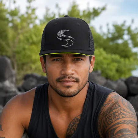 Casquette Snapback Noire S – Style Polynésien | Produit Pacifique