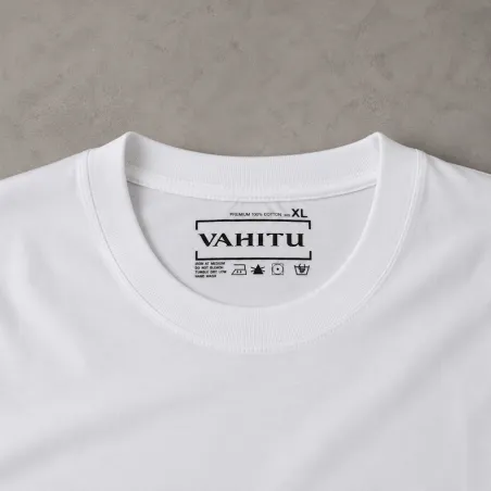 T-shirt Vahitu.pf blanc tatouage oiseaux Polynésien | Produit-Pacifique.com