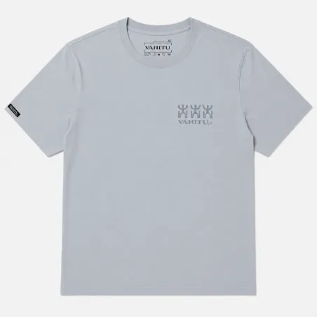 T-shirt Vahitu.pf  couleur gris claire mix Vahitu.pf "dent de requin"- Polynésien | Produit-Pacifique.com