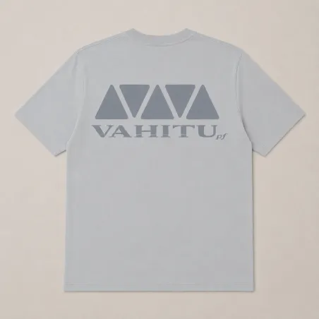 T-shirt Vahitu.pf  couleur gris claire mix Vahitu.pf "dent de requin"- Polynésien | Produit-Pacifique.com