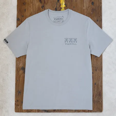 T-shirt Vahitu.pf  couleur gris claire mix Vahitu.pf "dent de requin"- Polynésien | Produit-Pacifique.com