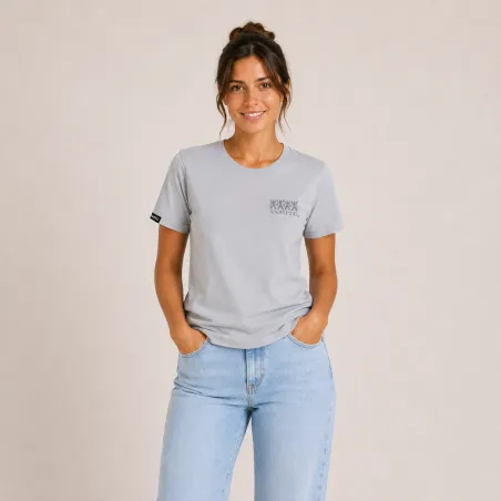 T-shirt Vahitu.pf  couleur gris claire mix Vahitu.pf "dent de requin"- Polynésien | Produit-Pacifique.com