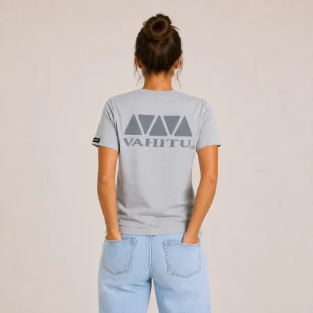 T-shirt Vahitu.pf  couleur gris claire mix Vahitu.pf "dent de requin"- Polynésien | Produit-Pacifique.com