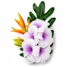 Fleurs 23 cm pour cheveux 6 frangipanes violettes