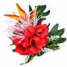 Fleurs 23 cm pour cheveux triple orchidée rouge