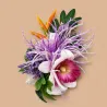 Composition florale violette pour cheveux – 23 cm