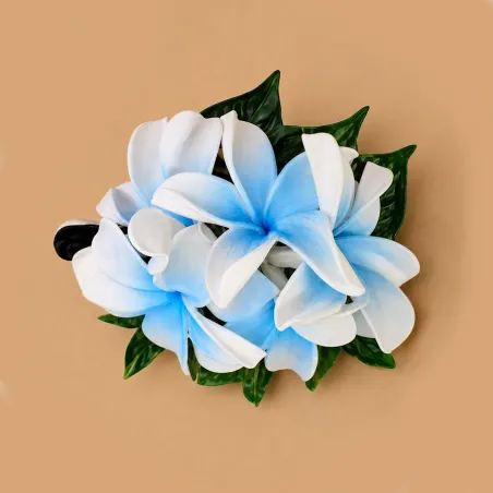 Composition florale bleu pour cheveux – 20 cm