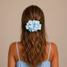 Composition florale bleu pour cheveux – 20 cm