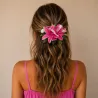 Fleur de cheveux rose et blanche – Accessoire floral tahitien