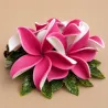 Fleur de cheveux rose et blanche – Accessoire floral tahitien