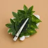 Composition florale cheveux blanche et rose 20 cm