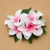 Composition florale cheveux blanche et rose 20 cm