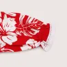 Robe tahitienne verte hibiscus – Fait main avec dentelle et dos élastique