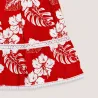 Robe tahitienne verte hibiscus – Fait main avec dentelle et dos élastique