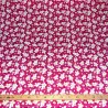 coupon de  2 m de TISSU ROSE  PETITES FLEURS BOUTON D'OR