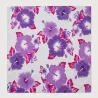 Tissu à la coupe - Blanc et violet - Hibiscus Kekona