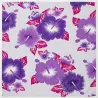 Tissu à la coupe - Blanc et violet - Hibiscus Kekona