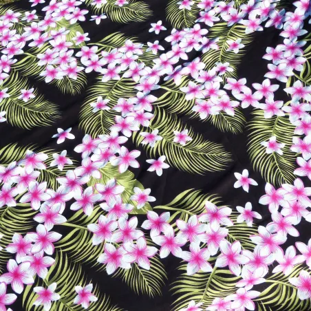 coupon de  0.6 m de Tissu noir frangipane forest