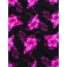 Tissu Hibiscus Fuchsia sur Fond Noir – Motif Tropical