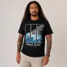 T-shirt homme couleur noir et blanc motifs baleine, très beau t-shirt noir pour homme de la marque HIRO TATAU