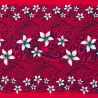 Pantalon ample en tissu polynésien rouge fleuril