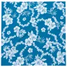 Tissu bleu canard hibiscus blanc – Tissu Polynésien