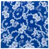 Tissu bleu marine  hibiscus blanc – Tissu Polynésien