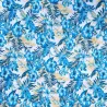 Tissu Polynésien Bleu Fleuri – Tissu Tropical
