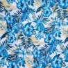 Tissu Polynésien Bleu Fleuri – Tissu Tropical