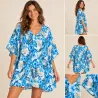 Tissu Polynésien Bleu Fleuri – Tissu Tropical