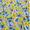 Tissu Polynésien jaune Fleuri – Tissu Tropical