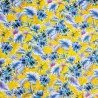 Tissu Polynésien jaune Fleuri – Tissu Tropical