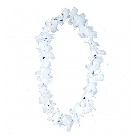 Par 10, Collier hawaïen de fleurs Honolulu - Blanc