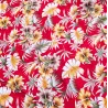 Tissu Polynésien rouge Fleuri – Tissu Tropical