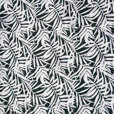 Tissu polynésien Black green  à motifs tropicaux
