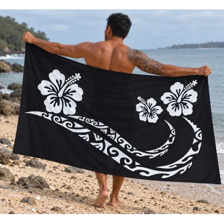 Paréos double frise tattoo hibiscus