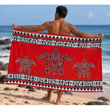 Paréo rouge Triple Tortue