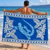 Paréo bleu Tatouage Lezard