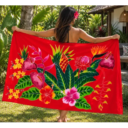 Paréo rouge du balisier