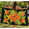 Paréo noir fleurs toahotu