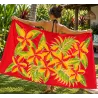 Paréo rouge fleurs toahotu