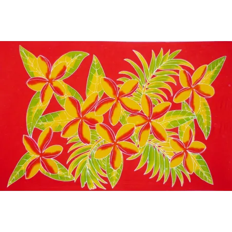 Paréo rouge fleurs toahotu