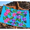 Paréo Turquoise Hibiscus Maïté