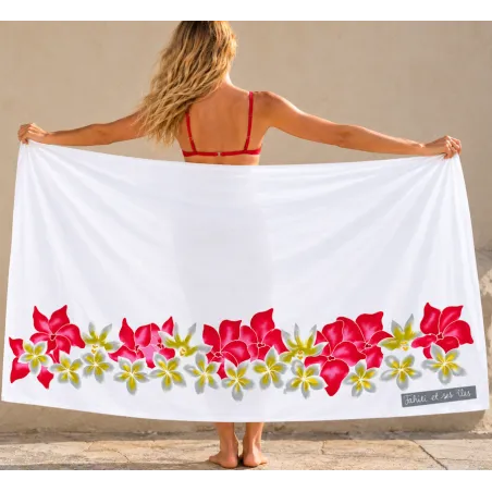 Paréo blanc frise tiaré