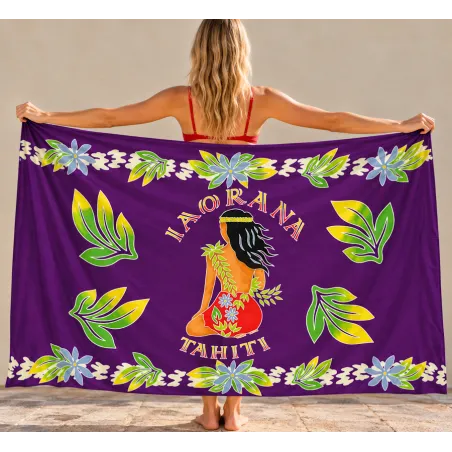 Paréo Grande Taille Motif Tahitien | Tissu Léger et Élégant XX