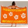 Paréo Orange Quadruple Hibiscus