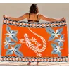 Paréo orange Tatouage Lezard