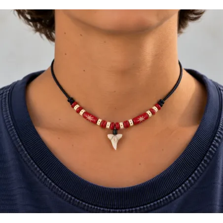 Collier polynésien dent de requin – Réglable