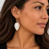 Boucles d’oreilles en nacre – Feuille de uru polynésienne